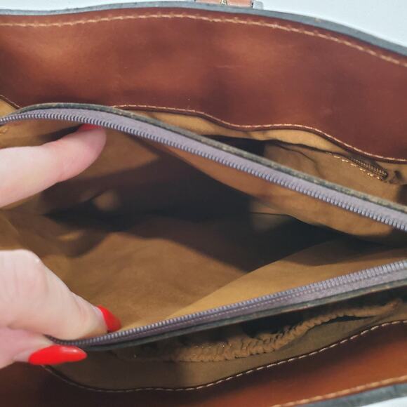 Patricia Nash Whimsy Pirate Fairy Bag Brown Map Print Leather Shoulder Bag Purse - Picture 9 of 14